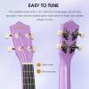 imageADM Ukulele for Beginners Hawaiian Wood Ukelele Kit for Kids Adult Student Starter Professional Ukalelee Pack Bundle with Free Lessons Gig Bag Strap Nylon String Tuner BrownSapele 21 InchLight Purple
