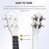 imageADM Ukulele for Beginners Hawaiian Wood Ukelele Kit for Kids Adult Student Starter Professional Ukalelee Pack Bundle with Free Lessons Gig Bag Strap Nylon String Tuner BrownSapele 21 InchWhite