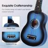 imageADM Ukulele for Beginners Hawaiian Wood Ukelele Kit for Kids Adult Student Starter Professional Ukalelee Pack Bundle with Free Lessons Gig Bag Strap Nylon String Tuner BrownSapele 21 InchBluebrust