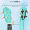imageADM Ukulele for Beginners Hawaiian Wood Ukelele Kit for Kids Adult Student Starter Professional Ukalelee Pack Bundle with Free Lessons Gig Bag Strap Nylon String Tuner BrownSapele 21 InchMint Green