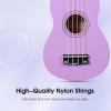 imageADM Ukulele for Beginners Hawaiian Wood Ukelele Kit for Kids Adult Student Starter Professional Ukalelee Pack Bundle with Free Lessons Gig Bag Strap Nylon String Tuner BrownSapele 21 InchLight Purple