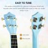 imageADM Ukulele for Beginners Hawaiian Wood Ukelele Kit for Kids Adult Student Starter Professional Ukalelee Pack Bundle with Free Lessons Gig Bag Strap Nylon String Tuner BrownSapele 21 InchBlue