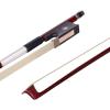 imageADM 44 Full Size Student Violin Bow Well Balanced Handmade Brazilwood Bow with Horsehair Ebony Frog with Pearl Eye and Pearl Slide Brown34 Size