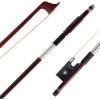 imageADM 44 Full Size Student Violin Bow Well Balanced Handmade Brazilwood Bow with Horsehair Ebony Frog with Pearl Eye and Pearl Slide Brown44 Size