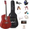 imageADM Beginner Acoustic Classical Guitar 30 Inch Nylon Strings Wooden Guitar Bundle Kit for Kid Boy Girl Student Youth Guitarra Online Lessons with Gig Bag Strap Tuner Extra Strings PicksBlack 1Red