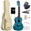 imageADM Concert Ukulele Beginner Kit Mahogany Hawaiian Wood Ukelele Bundle Ukalalee Set with Uke Free Starter Lessons for kids Students and Adults Yellow Brown Khaki 23 inchBlue