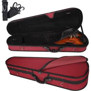 imageADM 44 Full Size Violin Hard Case Basic Professional Triangular Shape Backpack Super Light Suspension BlackWine Red
