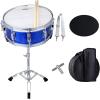 imageADM 14quotX 55quot Snare Drum Set Kids Student Snare Drum Beginner Kit with Stand Drum Mute Pad Strap Drum Sticks Drum Keys BlackBlue