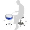 imageADM 14quotX 55quot Snare Drum Set Kids Student Snare Drum Beginner Kit with Stand Drum Mute Pad Strap Drum Sticks Drum Keys BlackBlue