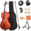 imageADM 44 Full Size Acoustic Cello Beginner Acoustic Cello Kit with Portable Bag Stand Bow Mute Rosin Endpin Holder for Beginner Adults ampamp Students44 Size