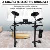 imageADM Electronic Drum Set With 4 Quiet Electric Drum Mesh Pads 180 Sounds Electric Drum Kit For Beginngers with 2 Switch Pedals Throne Headphones DrumSticks and Melodics Lessons