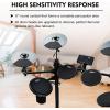 imageADM Electronic Drum Set With 4 Quiet Electric Drum Mesh Pads 180 Sounds Electric Drum Kit For Beginngers with 2 Switch Pedals Throne Headphones DrumSticks and Melodics Lessons