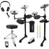 imageADM Electronic Drum Set With 4 Quiet Electric Drum Mesh Pads 180 Sounds Electric Drum Kit For Beginngers with 2 Switch Pedals Throne Headphones DrumSticks and Melodics Lessons